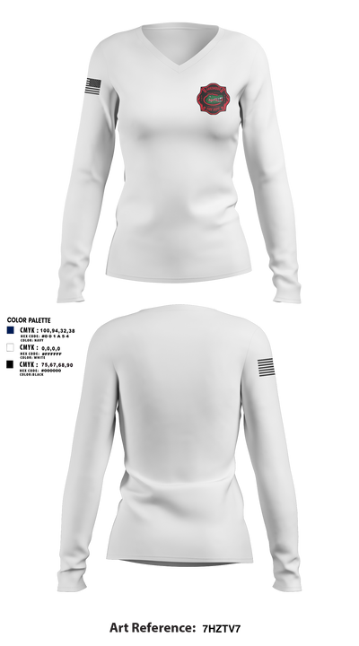 Lakewood fire department 6365083 Women's Long Sleeve V-neck Shirt - 2