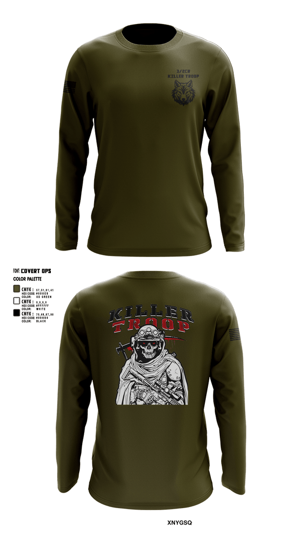 Long Sleeve Performance Shirt, 3/2CR Killer Troop, Army, Teamtime, Team time, sublimation, custom sports apparel, team uniforms, spirit wear, spiritwear, sports uniforms, custom shirts, team store, custom team store, fundraiser sports, apparel fundraiser