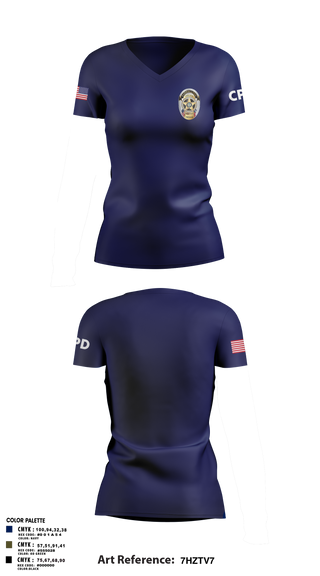 Womens Short Sleeve Vneck Shirt, Carrollton Police Department, Police, Teamtime, Team time, sublimation, custom sports apparel, team uniforms, spirit wear, spiritwear, sports uniforms, custom shirts, team store, custom team store, fundraiser sports, apparel fundraiser