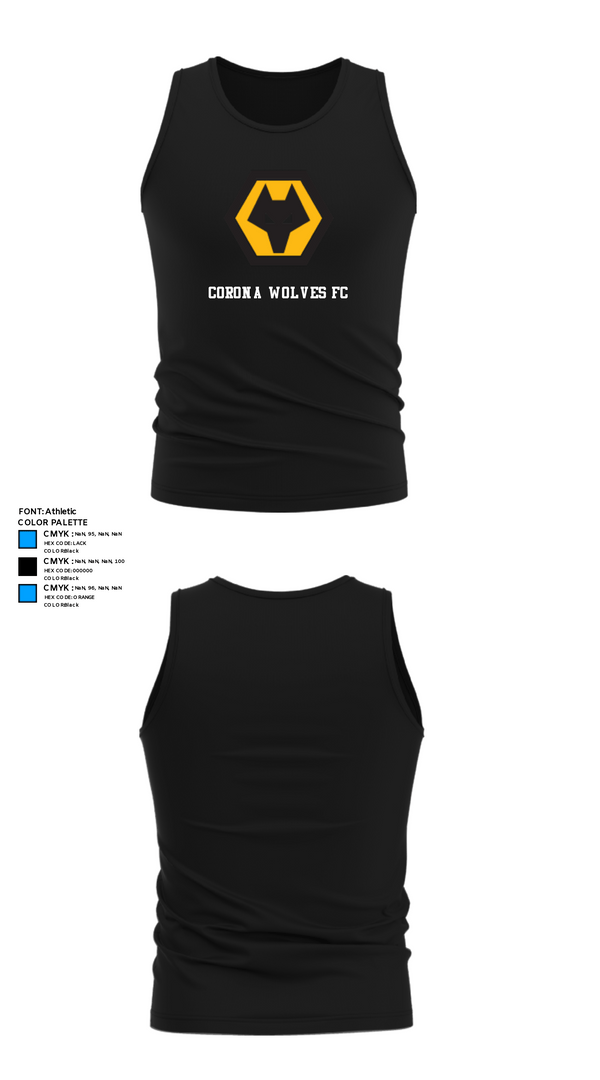 Tank Top, Corona wolves fc, Men's Soccer, Teamtime, Team time, sublimation, custom sports apparel, team uniforms, spirit wear, spiritwear, sports uniforms, custom shirts, team store, custom team store, fundraiser sports, apparel fundraiser
