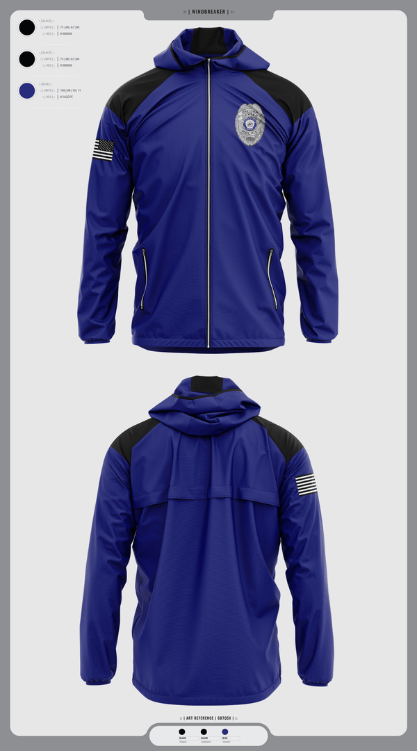 Windbreaker, Dexter Pd, Police, Teamtime, Team time, sublimation, custom sports apparel, team uniforms, spirit wear, spiritwear, sports uniforms, custom shirts, team store, custom team store, fundraiser sports, apparel fundraiser