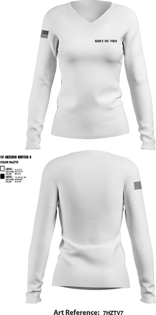 Womens Long Sleeve Vneck Shirt, CCSO’s The Tyner, Police, Teamtime, Team time, sublimation, custom sports apparel, team uniforms, spirit wear, spiritwear, sports uniforms, custom shirts, team store, custom team store, fundraiser sports, apparel fundraiser