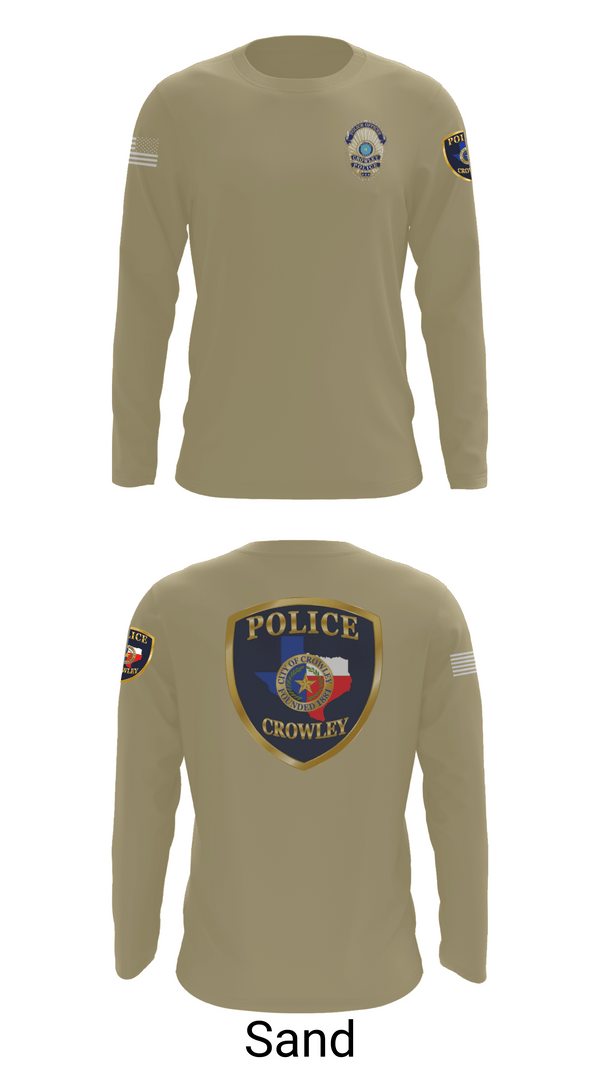 Long Sleeve Performance Shirt, Crowley Police Department, , Teamtime, Team time, sublimation, custom sports apparel, team uniforms, spirit wear, spiritwear, sports uniforms, custom shirts, team store, custom team store, fundraiser sports, apparel fundraiser