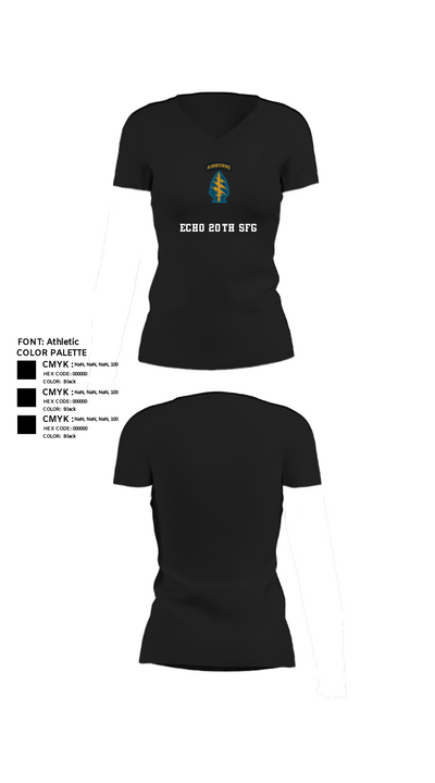 Echo 20th SFG 63666097 Women's Short Sleeve V-neck Shirt - 23