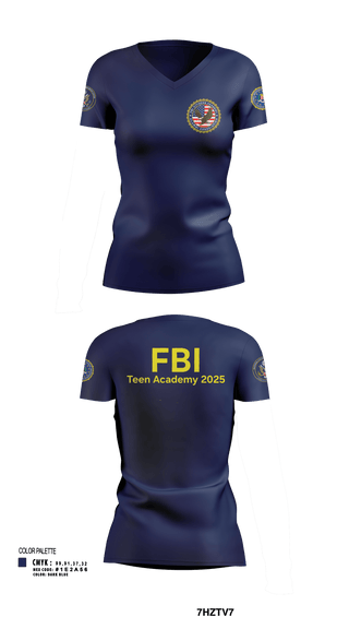 Womens Short Sleeve Vneck Shirt, FBI Citizens Academy, , Teamtime, Team time, sublimation, custom sports apparel, team uniforms, spirit wear, spiritwear, sports uniforms, custom shirts, team store, custom team store, fundraiser sports, apparel fundraiser