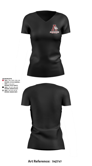 Womens Short Sleeve Vneck Shirt, Anniston High School, Spirit Store, Teamtime, Team time, sublimation, custom sports apparel, team uniforms, spirit wear, spiritwear, sports uniforms, custom shirts, team store, custom team store, fundraiser sports, apparel fundraiser