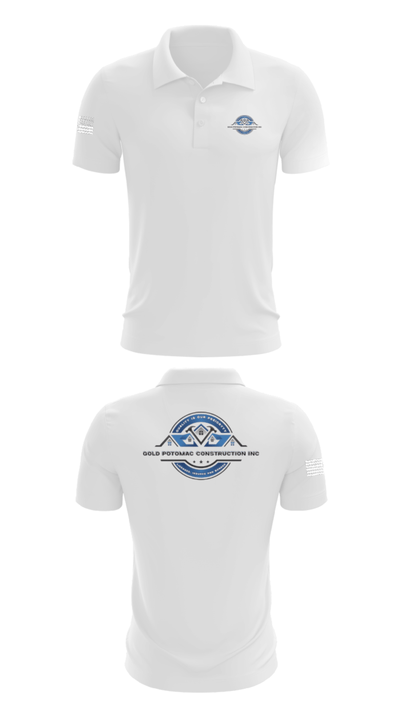 Gold Potomac construction inc 70800298 Short Sleeve Performance Polo - 9