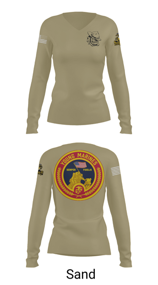 Womens Long Sleeve Vneck Shirt, Rogue Valley, Marines, Teamtime, Team time, sublimation, custom sports apparel, team uniforms, spirit wear, spiritwear, sports uniforms, custom shirts, team store, custom team store, fundraiser sports, apparel fundraiser
