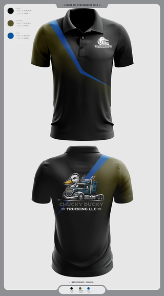 Short Sleeve Performance Polo, Shucky Ducky Trucking, , Teamtime, Team time, sublimation, custom sports apparel, team uniforms, spirit wear, spiritwear, sports uniforms, custom shirts, team store, custom team store, fundraiser sports, apparel fundraiser