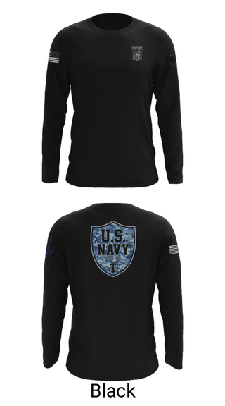 Long Sleeve Performance Shirt, CVN 77 George HW Bus, Navy, Teamtime, Team time, sublimation, custom sports apparel, team uniforms, spirit wear, spiritwear, sports uniforms, custom shirts, team store, custom team store, fundraiser sports, apparel fundraiser