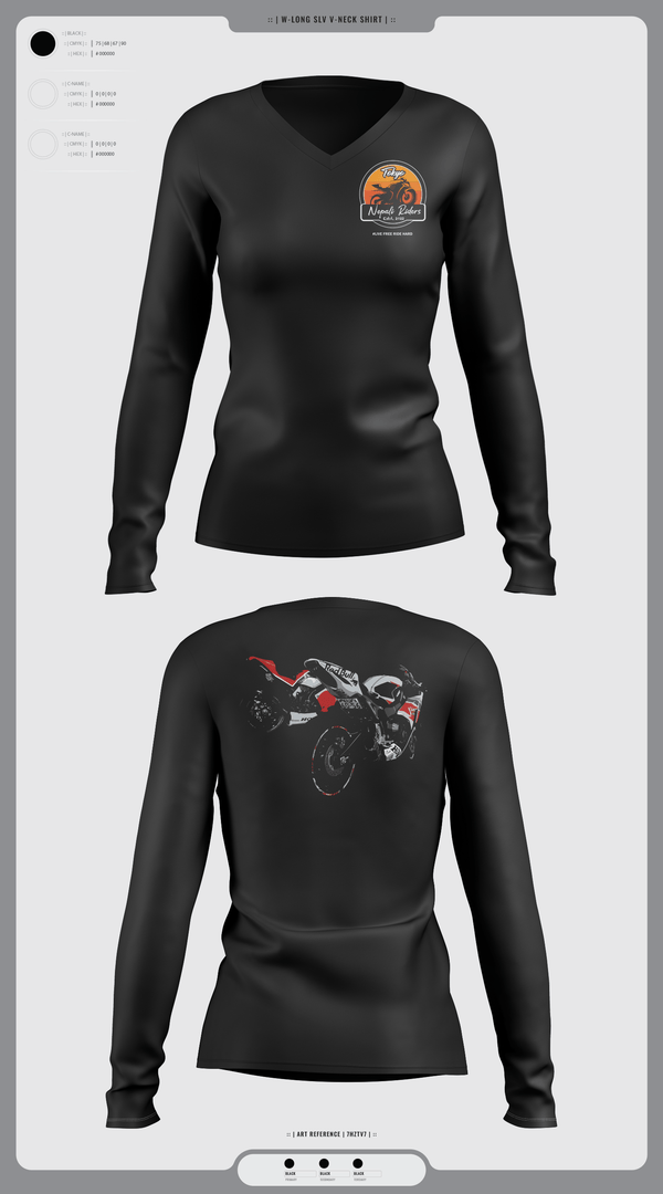 Womens Long Sleeve Vneck Shirt, TNR, , Teamtime, Team time, sublimation, custom sports apparel, team uniforms, spirit wear, spiritwear, sports uniforms, custom shirts, team store, custom team store, fundraiser sports, apparel fundraiser