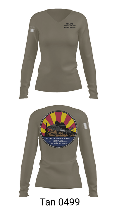 WAATS 15T10 CLASS 25-001 61882082 Women's Long Sleeve V-neck Shirt - 77