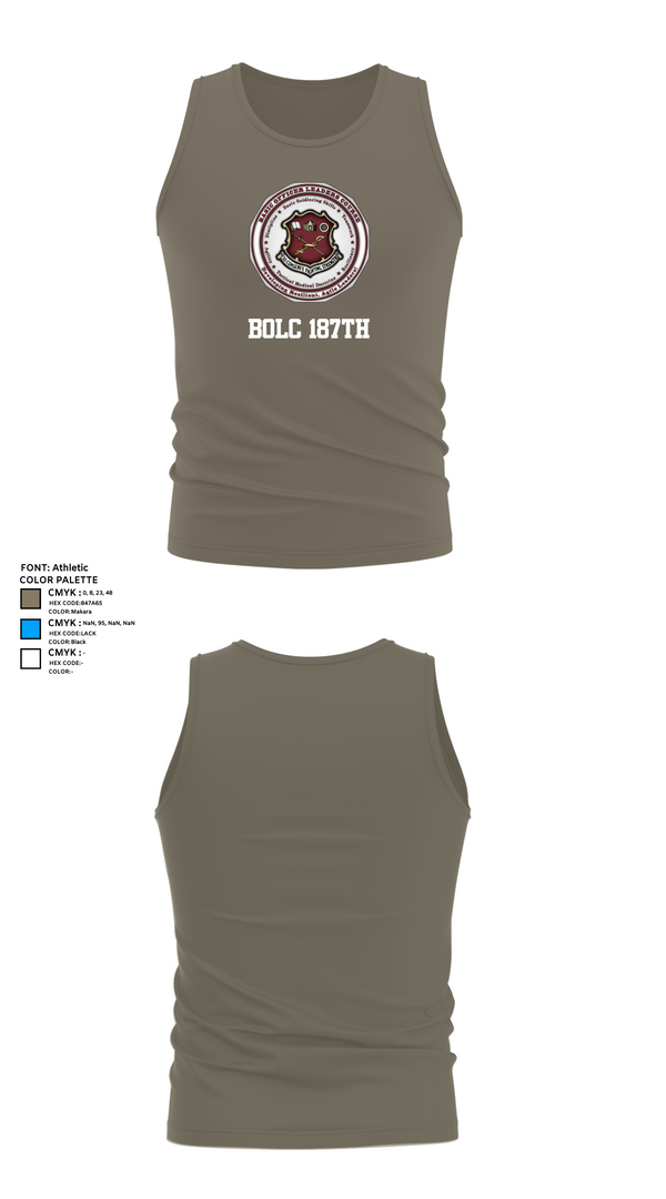Tank Top, BOLC 187TH, Army, Teamtime, Team time, sublimation, custom sports apparel, team uniforms, spirit wear, spiritwear, sports uniforms, custom shirts, team store, custom team store, fundraiser sports, apparel fundraiser