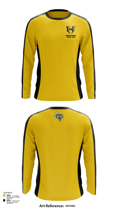 Hubbard Middle School Cheer 37740474 Long Sleeve Performance Shirt - 118