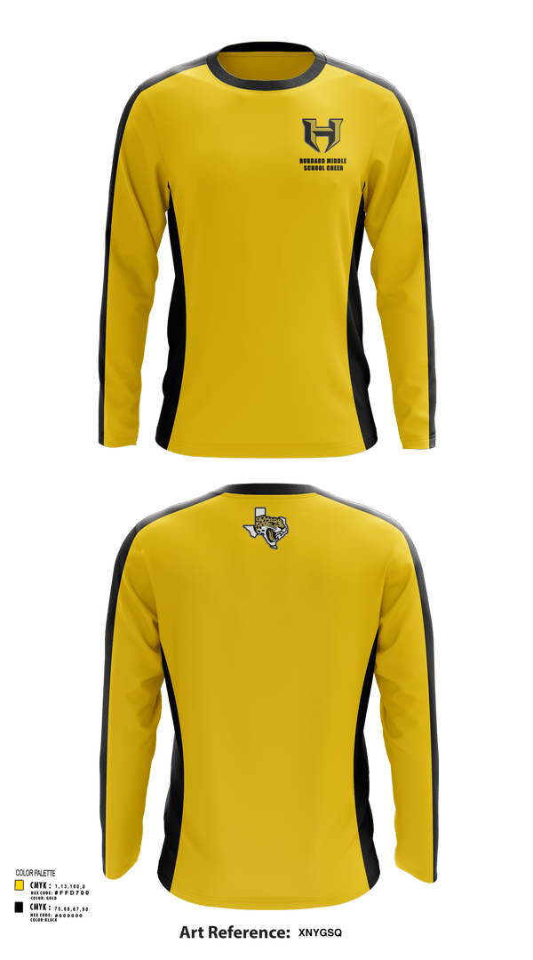 Long Sleeve Performance Shirt, Hubbard Middle School Cheer, Cheer, Teamtime, Team time, sublimation, custom sports apparel, team uniforms, spirit wear, spiritwear, sports uniforms, custom shirts, team store, custom team store, fundraiser sports, apparel fundraiser