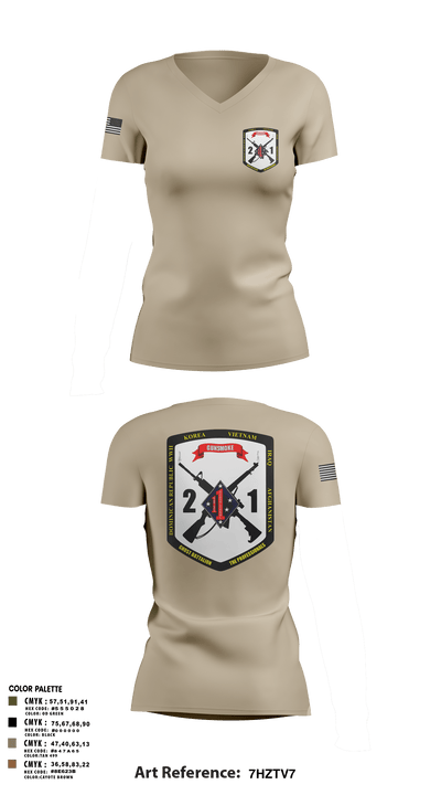 2nd Battalion, 1st Marine Regiment 96823879 Women's Short Sleeve V-neck Shirt - 102