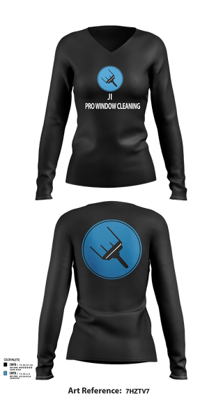 Womens Long Sleeve Vneck Shirt, Ji pro Windows cleaning, , Teamtime, Team time, sublimation, custom sports apparel, team uniforms, spirit wear, spiritwear, sports uniforms, custom shirts, team store, custom team store, fundraiser sports, apparel fundraiser