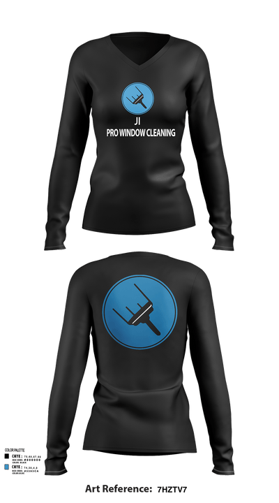 Ji pro Windows cleaning 46839739 Women's Long Sleeve V-neck Shirt - 139