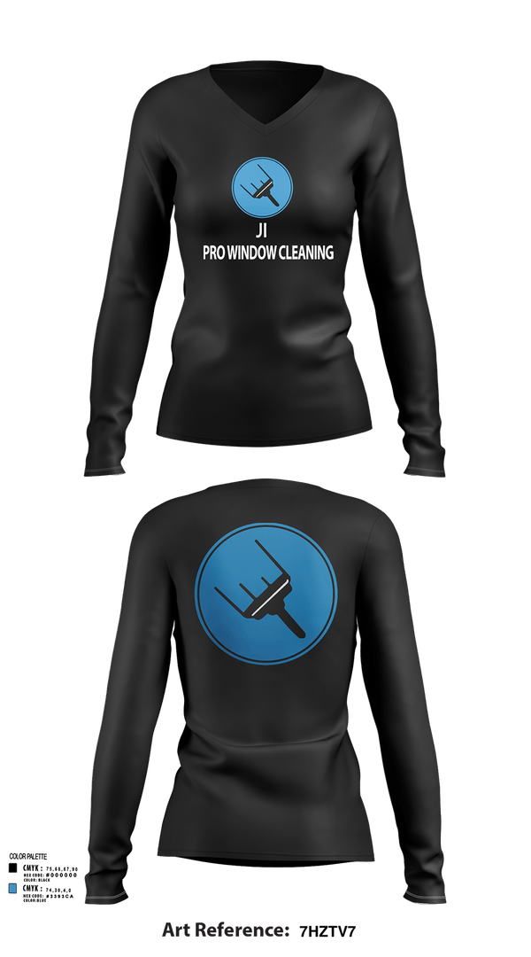 Womens Long Sleeve Vneck Shirt, Ji pro Windows cleaning, , Teamtime, Team time, sublimation, custom sports apparel, team uniforms, spirit wear, spiritwear, sports uniforms, custom shirts, team store, custom team store, fundraiser sports, apparel fundraiser