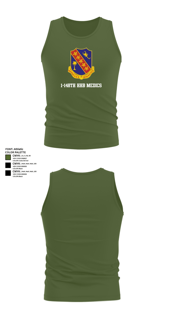 Tank Top, 1-148th HHB Medics, , Teamtime, Team time, sublimation, custom sports apparel, team uniforms, spirit wear, spiritwear, sports uniforms, custom shirts, team store, custom team store, fundraiser sports, apparel fundraiser