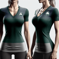 Edmond Santa Fe High School Football 10022708 Women's Short Sleeve V-neck Shirt - 43