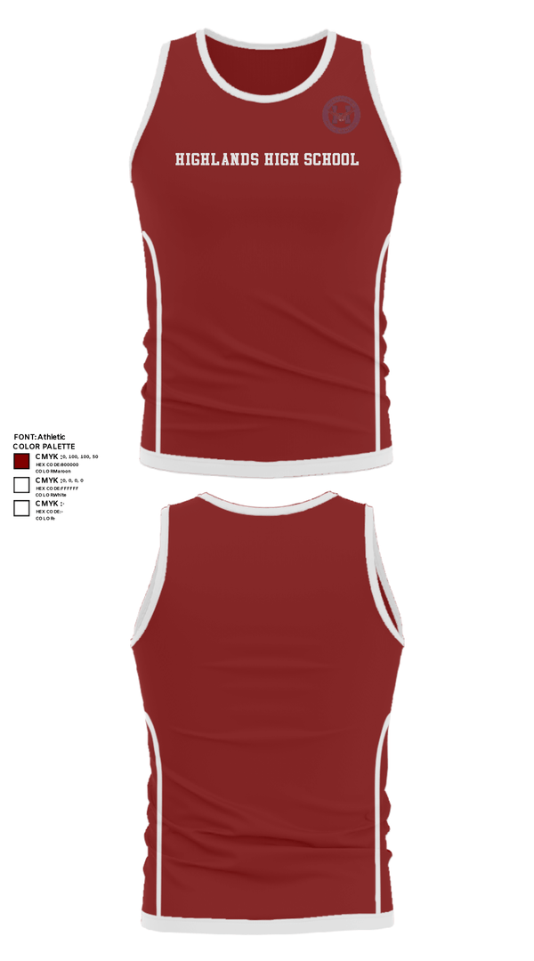 Tank Top, Highlands High School, Spirit Store, Teamtime, Team time, sublimation, custom sports apparel, team uniforms, spirit wear, spiritwear, sports uniforms, custom shirts, team store, custom team store, fundraiser sports, apparel fundraiser