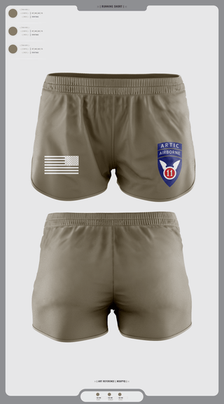 Womens Shorts, 1/11TH ABN DIV, Army, Teamtime, Team time, sublimation, custom sports apparel, team uniforms, spirit wear, spiritwear, sports uniforms, custom shirts, team store, custom team store, fundraiser sports, apparel fundraiser