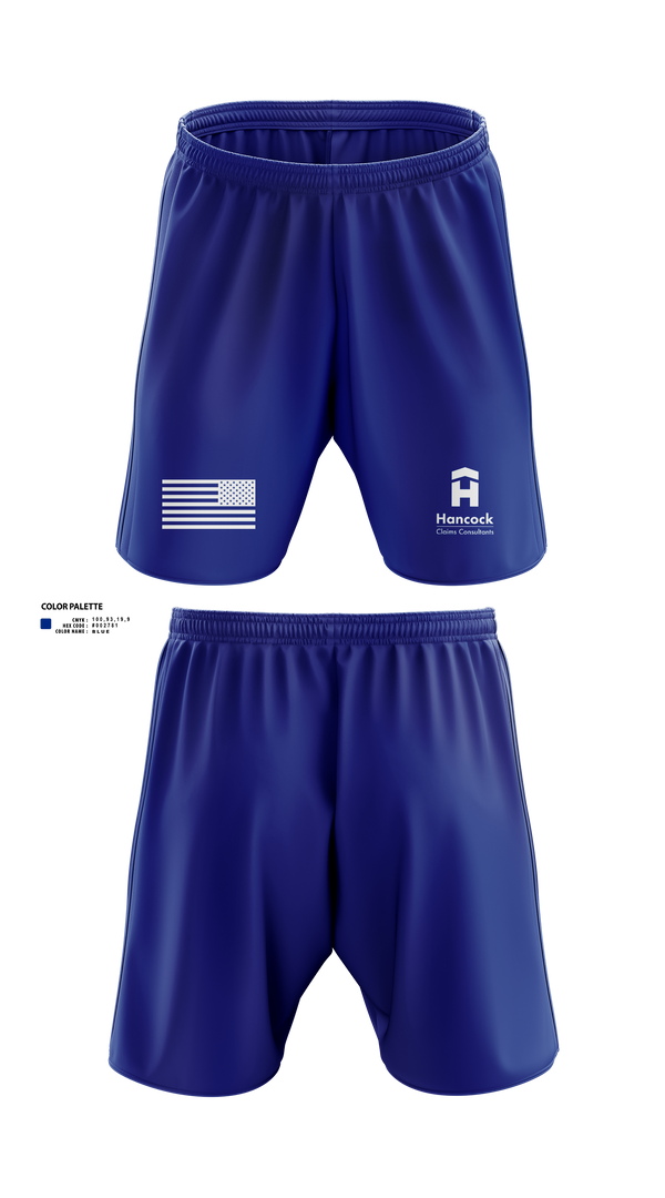 Athletic Shorts With Pockets, Hancock Claims Consultants, Fire Department, Teamtime, Team time, sublimation, custom sports apparel, team uniforms, spirit wear, spiritwear, sports uniforms, custom shirts, team store, custom team store, fundraiser sports, apparel fundraiser