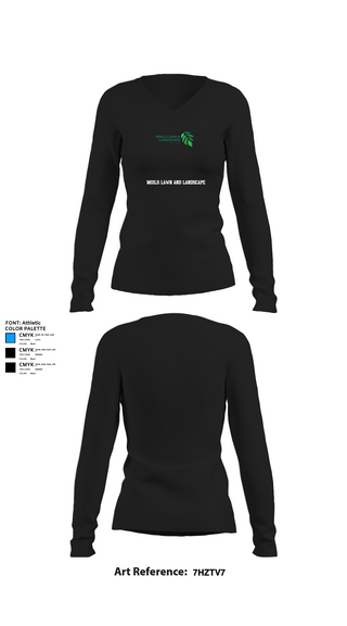 Womens Long Sleeve Vneck Shirt, Moils Lawn and landscape, , Teamtime, Team time, sublimation, custom sports apparel, team uniforms, spirit wear, spiritwear, sports uniforms, custom shirts, team store, custom team store, fundraiser sports, apparel fundraiser