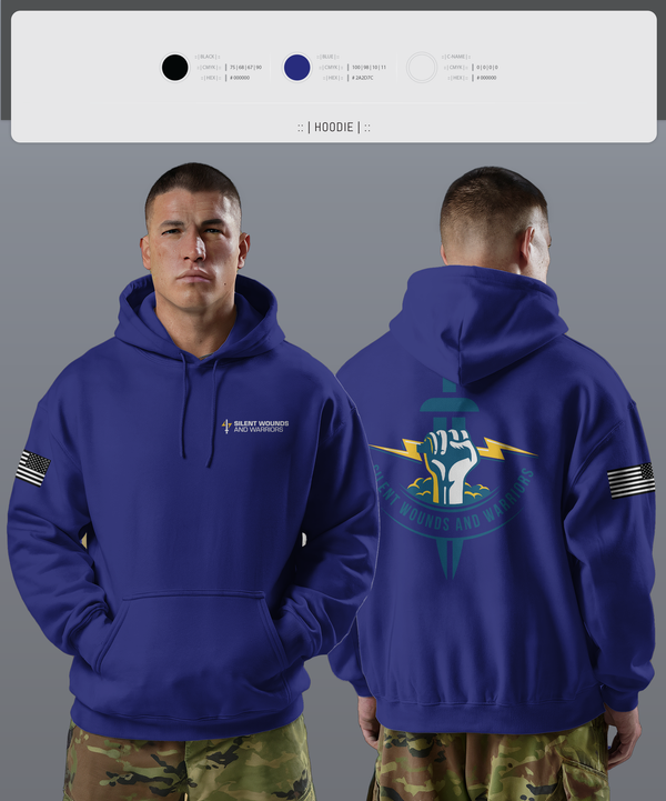 Hoodie, Silent Wounds and Warriors Foundation, , Teamtime, Team time, sublimation, custom sports apparel, team uniforms, spirit wear, spiritwear, sports uniforms, custom shirts, team store, custom team store, fundraiser sports, apparel fundraiser