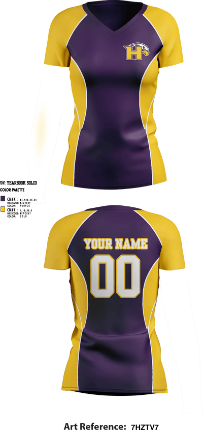 Hanford High School Volleyball 74523893 Women's Short Sleeve V-neck Shirt - 1