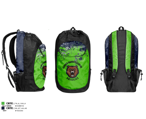 Gear Bag, Clover Garden School Grizzlies, Spirit Store, Teamtime, Team time, sublimation, custom sports apparel, team uniforms, spirit wear, spiritwear, sports uniforms, custom shirts, team store, custom team store, fundraiser sports, apparel fundraiser