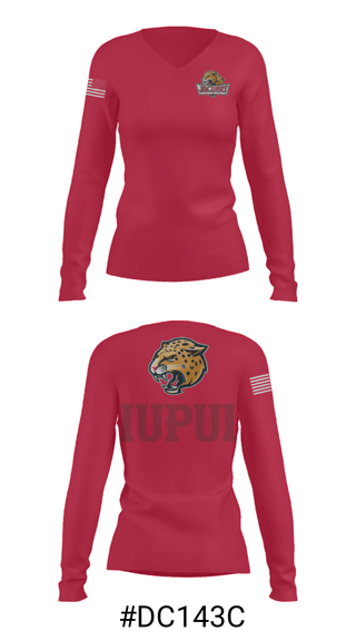 Women's Long Sleeve Vneck Shirt, University-Purdue University Track, Track & Field, Teamtime, Team time, sublimation, custom sports apparel, team uniforms, spirit wear, spiritwear, sports uniforms, custom shirts, team store, custom team store, fundraiser sports, apparel fundraiser