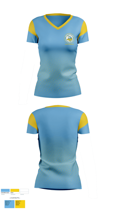 River Valley Middle School Cross Country 32039733 Women's Short Sleeve V-neck Shirt - 1