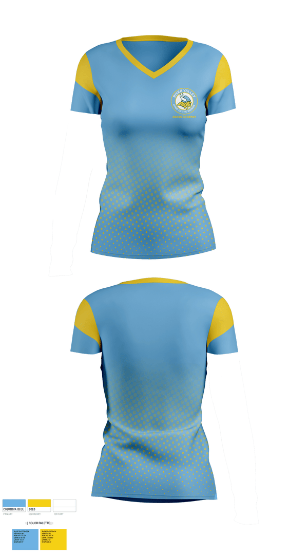 Womens Short Sleeve Vneck Shirt, River Valley Middle School Cross Country, Cross Country, Teamtime, Team time, sublimation, custom sports apparel, team uniforms, spirit wear, spiritwear, sports uniforms, custom shirts, team store, custom team store, fundraiser sports, apparel fundraiser