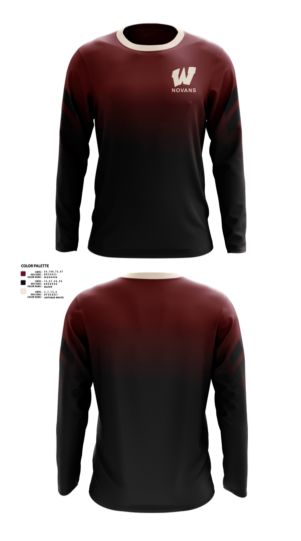 Long Sleeve Performance Shirt, Novans, Men's Basketball, Teamtime, Team time, sublimation, custom sports apparel, team uniforms, spirit wear, spiritwear, sports uniforms, custom shirts, team store, custom team store, fundraiser sports, apparel fundraiser