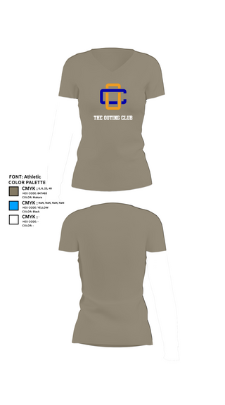 Womens Short Sleeve Vneck Shirt, The Outing Club, Spirit Store, Teamtime, Team time, sublimation, custom sports apparel, team uniforms, spirit wear, spiritwear, sports uniforms, custom shirts, team store, custom team store, fundraiser sports, apparel fundraiser