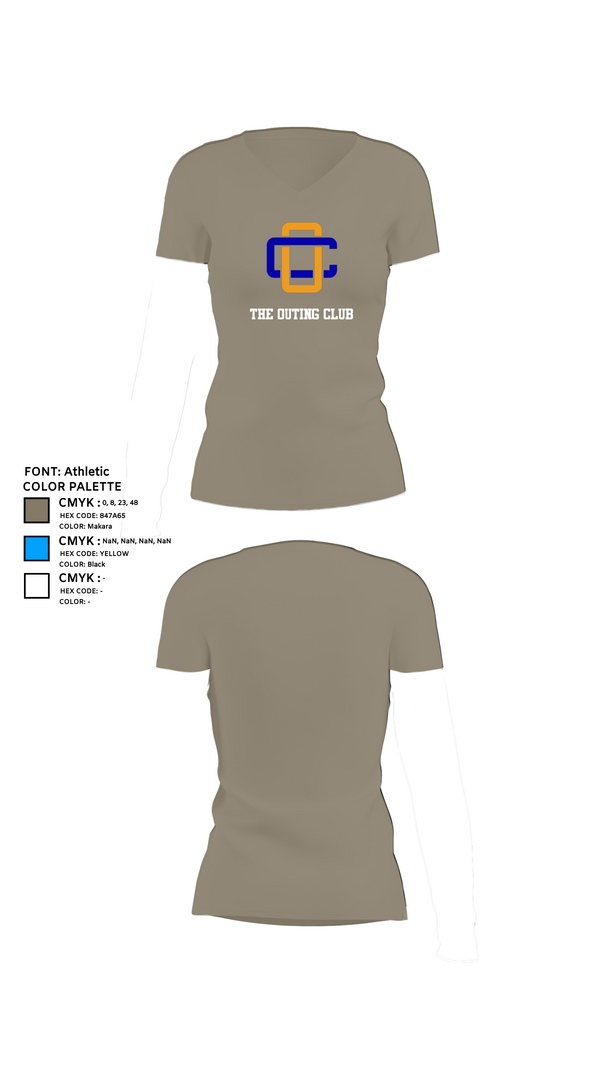 Womens Short Sleeve Vneck Shirt, The Outing Club, Spirit Store, Teamtime, Team time, sublimation, custom sports apparel, team uniforms, spirit wear, spiritwear, sports uniforms, custom shirts, team store, custom team store, fundraiser sports, apparel fundraiser