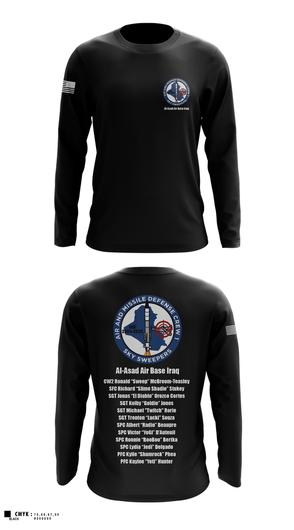 Long Sleeve Performance Shirt, Bravo Battery, 4th Battalion, 3rd Air Defense Artillery Regiment, Army, Teamtime, Team time, sublimation, custom sports apparel, team uniforms, spirit wear, spiritwear, sports uniforms, custom shirts, team store, custom team store, fundraiser sports, apparel fundraiser