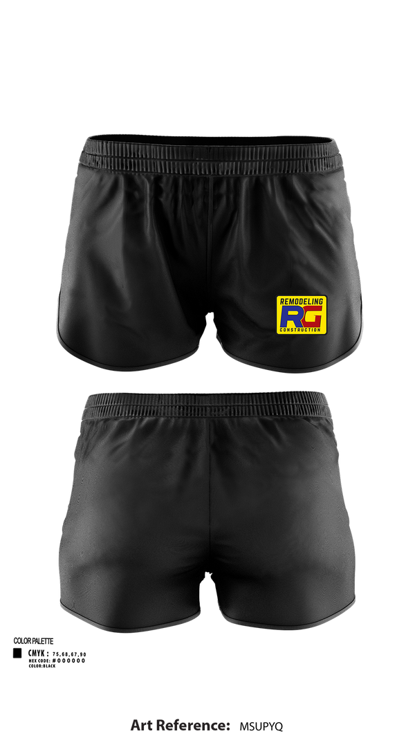 Womens Shorts, Rg remodeling, , Teamtime, Team time, sublimation, custom sports apparel, team uniforms, spirit wear, spiritwear, sports uniforms, custom shirts, team store, custom team store, fundraiser sports, apparel fundraiser
