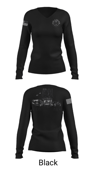 Womens Long Sleeve Vneck Shirt, B Co. 1-126AVN, Army, Teamtime, Team time, sublimation, custom sports apparel, team uniforms, spirit wear, spiritwear, sports uniforms, custom shirts, team store, custom team store, fundraiser sports, apparel fundraiser