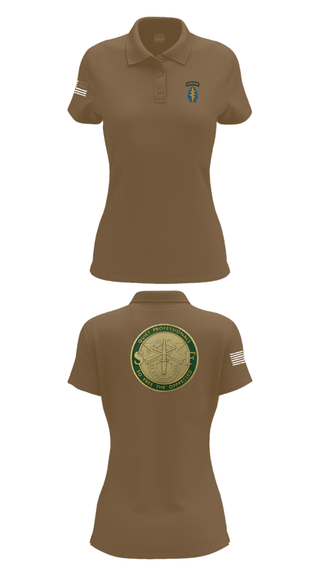 Women's Short Sleeve Performance Polo, Echo 20th SFG, National Guard, Teamtime, Team time, sublimation, custom sports apparel, team uniforms, spirit wear, spiritwear, sports uniforms, custom shirts, team store, custom team store, fundraiser sports, apparel fundraiser