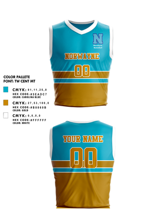 Mens Basketball Jersey, Norwayne Middle School Basketball, Men's Basketball, Teamtime, Team time, sublimation, custom sports apparel, team uniforms, spirit wear, spiritwear, sports uniforms, custom shirts, team store, custom team store, fundraiser sports, apparel fundraiser