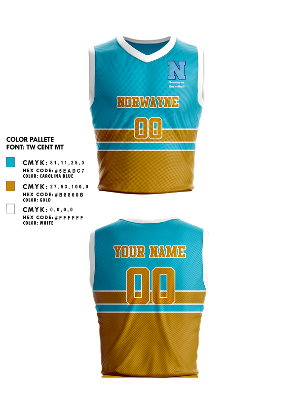 Mens Basketball Jersey, Norwayne Middle School Basketball, Men's Basketball, Teamtime, Team time, sublimation, custom sports apparel, team uniforms, spirit wear, spiritwear, sports uniforms, custom shirts, team store, custom team store, fundraiser sports, apparel fundraiser