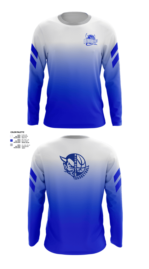 Long Sleeve Performance Shirt, Danville High School Basketball, Men's Basketball, Teamtime, Team time, sublimation, custom sports apparel, team uniforms, spirit wear, spiritwear, sports uniforms, custom shirts, team store, custom team store, fundraiser sports, apparel fundraiser