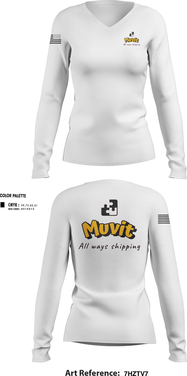Womens Long Sleeve Vneck Shirt, Muvit, , Teamtime, Team time, sublimation, custom sports apparel, team uniforms, spirit wear, spiritwear, sports uniforms, custom shirts, team store, custom team store, fundraiser sports, apparel fundraiser
