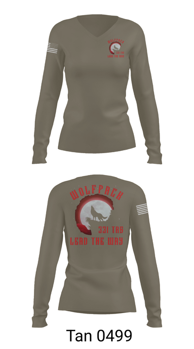 331 TRS / FLT 154 WOLFPACK 75262694 Women's Long Sleeve V-neck Shirt - 77