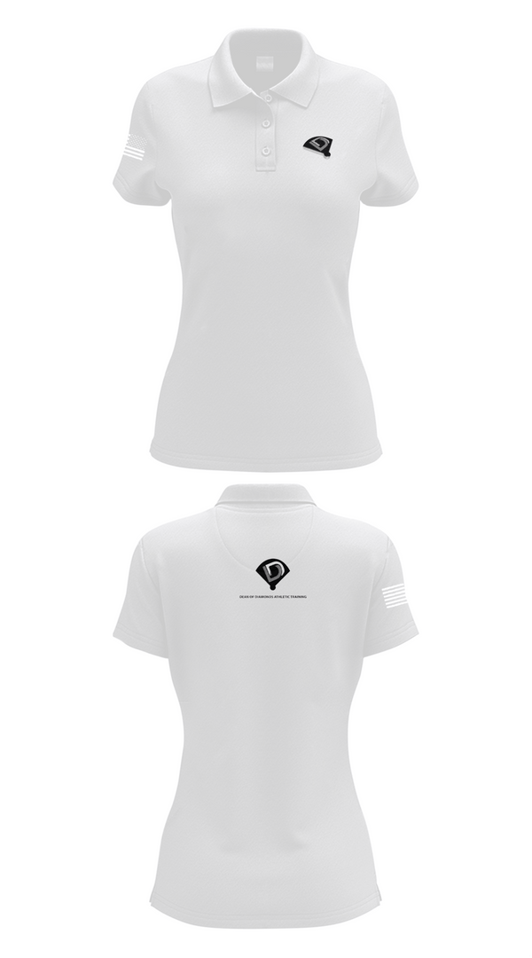 Womens Short Sleeve Performance Polo, Dean of Diamonds Athletic Training, Baseball, Teamtime, Team time, sublimation, custom sports apparel, team uniforms, spirit wear, spiritwear, sports uniforms, custom shirts, team store, custom team store, fundraiser sports, apparel fundraiser