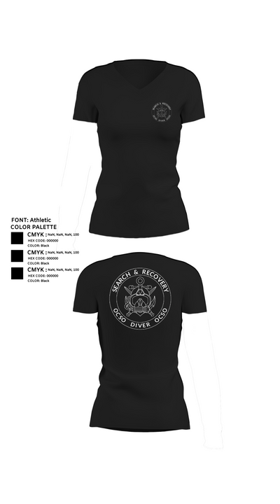 Underwater Search & Recovery Team 25630858 Women's Short Sleeve V-neck Shirt - 23
