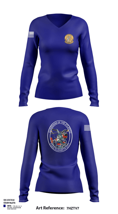 Air Station Elizabeth City 50665895 Women's Long Sleeve V-neck Shirt - 127